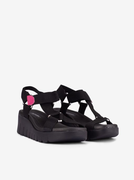 SANDÁLIA ASSIMÉTRICA COM FITAS DE VELCRO EM SOLA DE CUNHA - Image 6