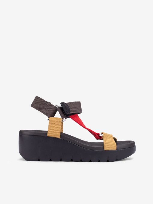 SANDÁLIA ASSIMÉTRICA MULTICOLOR COM FITAS DE VELCRO EM SOLA DE CUNHA - Image 5