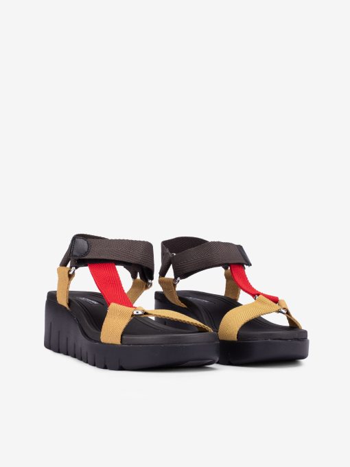 SANDÁLIA ASSIMÉTRICA MULTICOLOR COM FITAS DE VELCRO EM SOLA DE CUNHA - Image 6