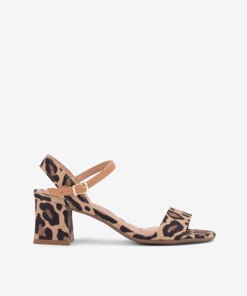 SANDÁLIA DE TACÃO ESTAMPADO LEOPARDO