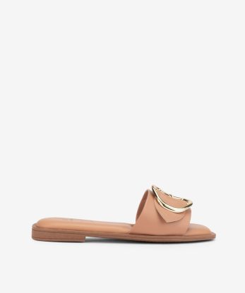 SANDÁLIA MULE RASA EM NAPA - CREME, 41