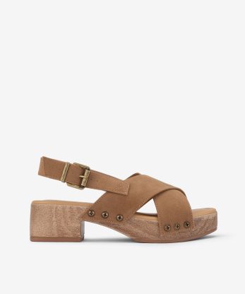 SANDÁLIA DE TIRAS CRUZADAS ESTILO SOCA - CAMEL, 36