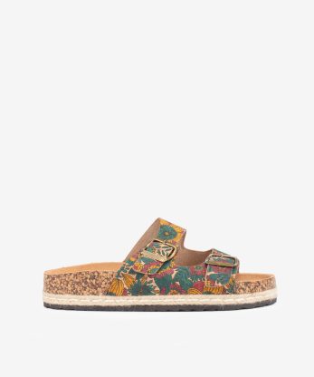 CHINELO BIO DE DUPLA FIVELA EM CORTIÇA ESTAMPADA