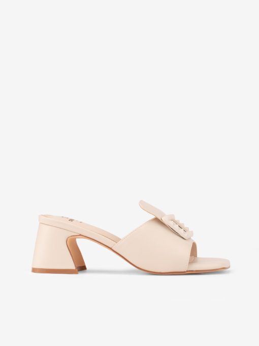 SANDÁLIA MULE DE TACÃO COM APLICAÇÃO