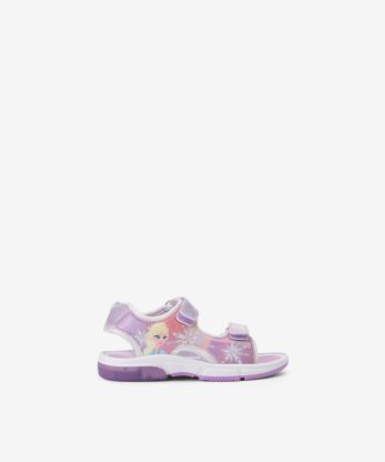SANDÁLIA FROZEN ESTAMPADA DE VELCROS COM LUZES LED NA SOLA