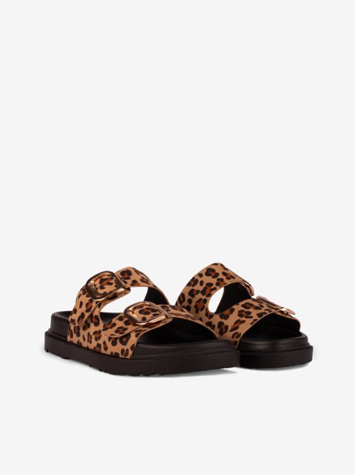 SANDÁLIA DE FIVELAS ESTAMPADA LEOPARDO EM SOLA PLATAFORMA COM RÁFIA - Image 2