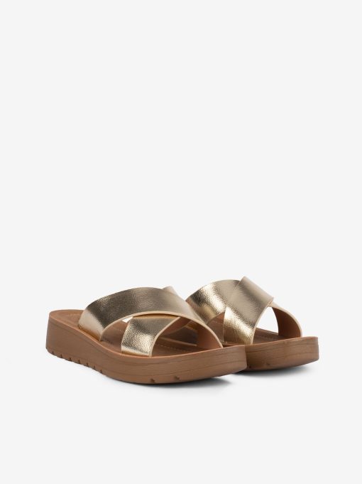 CHINELO METALIZADO COM TIRAS CRUZADAS EM SOLA FLEX CONFORTO - Image 2
