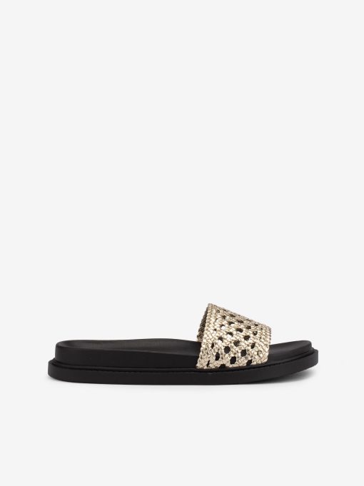 CHINELO METALIZADA ENTRANÇADA COM PALMILHA ANATÓMICA