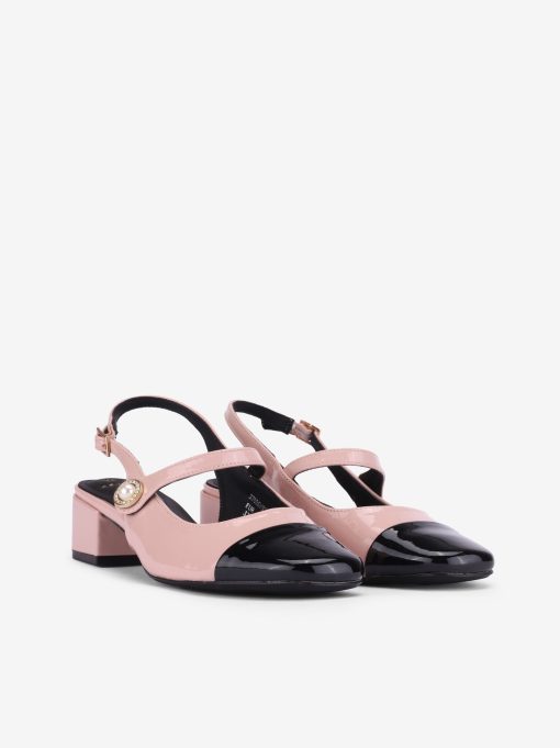 SAPATO SLING BACK MARY JANE DE TACÃO EM VERNIZ COM CAP TOE - Image 2