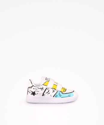 TÉNIS MULTIPEÇA COM DUPLO VELCRO E ESTAMPADOS MULTICOLOR