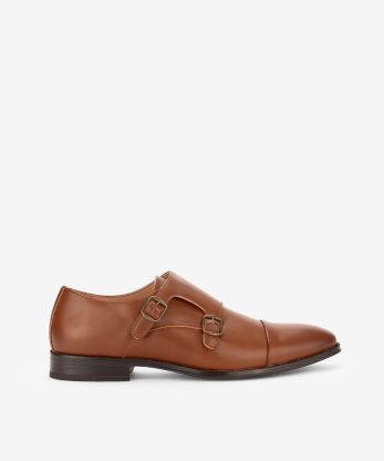 SAPATO MONK DUPLA FIVELA ESTILO CLÁSSICO COM CAP TOE