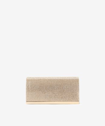 MALA CLUTCH DE FESTA ESTILO ENVELOPE DECORADA EM CRISTAIS COM ALÇA REMOVÍVEL TIRACOLO NO INTERIOR