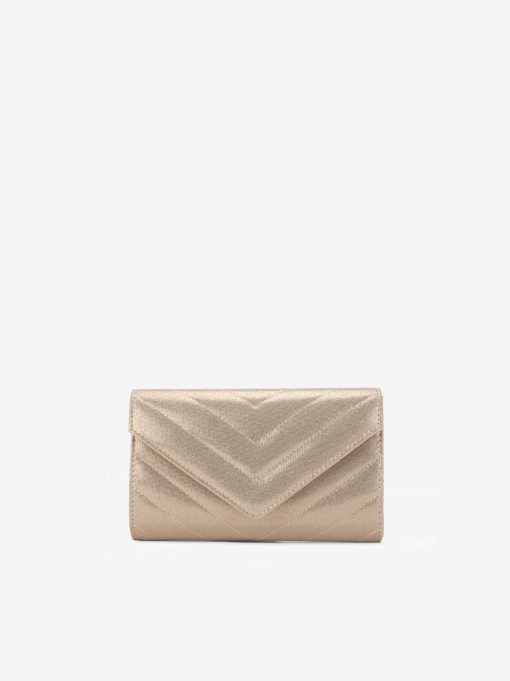 MALA CLUTCH DE FESTA ESTILO ENVELOPE METALIZADA ACOLCHOADA COM ALÇA REMOVÍVEL TIRACOLO NO INTERIOR