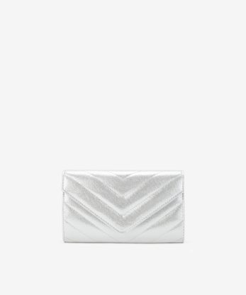 MALA CLUTCH DE FESTA ESTILO ENVELOPE METALIZADA ACOLCHOADA COM ALÇA REMOVÍVEL TIRACOLO NO INTERIOR