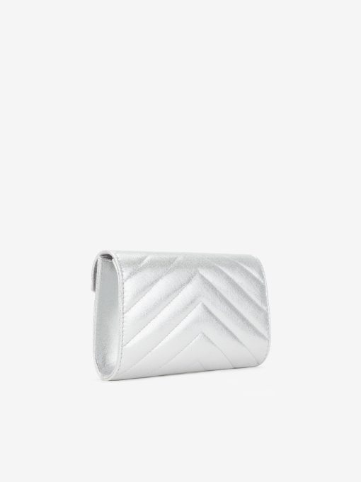 MALA CLUTCH DE FESTA ESTILO ENVELOPE METALIZADA ACOLCHOADA COM ALÇA REMOVÍVEL TIRACOLO NO INTERIOR - Image 2