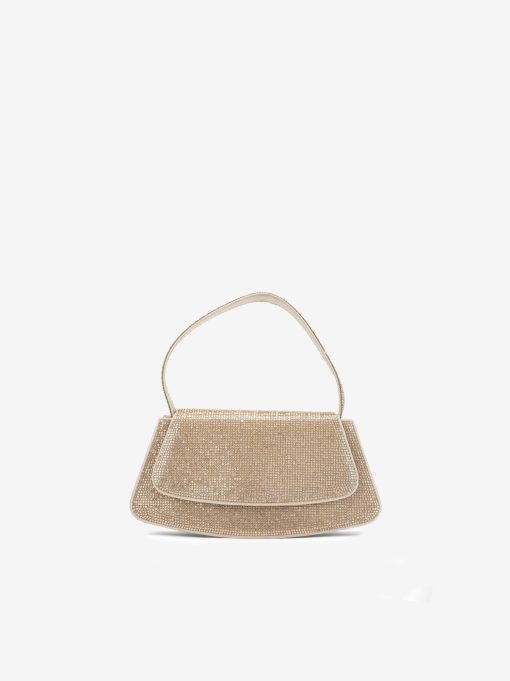 MALA CLUTCH DE FESTA DECORADA EM CRISTAIS COM ALÇA REMOVÍVEL TIRACOLO NO INTERIOR