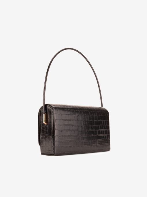 MALA CLUTCH DE FESTA ESTAMPADA CROCO COM ALÇA REMOVÍVEL TIRACOLO NO INTERIOR - Image 2