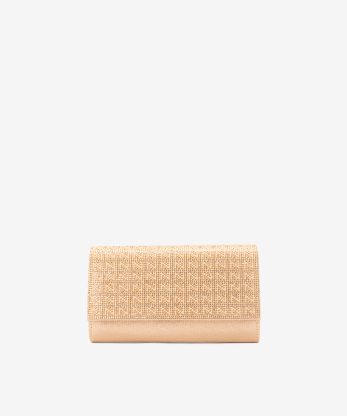 MALA CLUTCH DE FESTA ESTILO ENVELOPE DECORADA EM CRISTAIS COM ALÇA REMOVÍVEL TIRACOLO NO INTERIOR