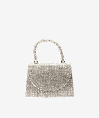 MALA CLUTCH DE FESTA DECORADA EM CRISTAIS COM ALÇA REMOVÍVEL TIRACOLO NO INTERIOR