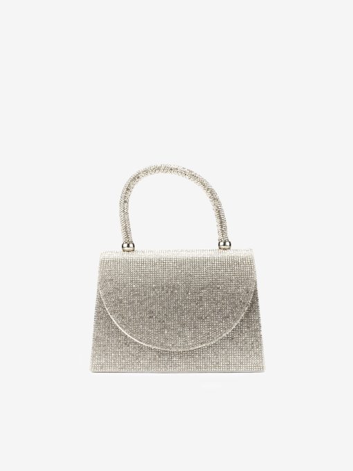 MALA CLUTCH DE FESTA DECORADA EM CRISTAIS COM ALÇA REMOVÍVEL TIRACOLO NO INTERIOR