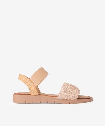 SANDÁLIA COMBINADA COM RÁFIA DE ELÁSTICO