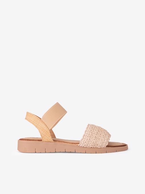 SANDÁLIA COMBINADA COM RÁFIA DE ELÁSTICO