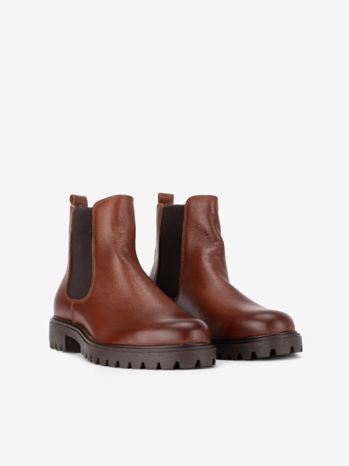 BOTA CHELSEA EM PELE COM SOLA CHUNKY DE RASTO - Image 2