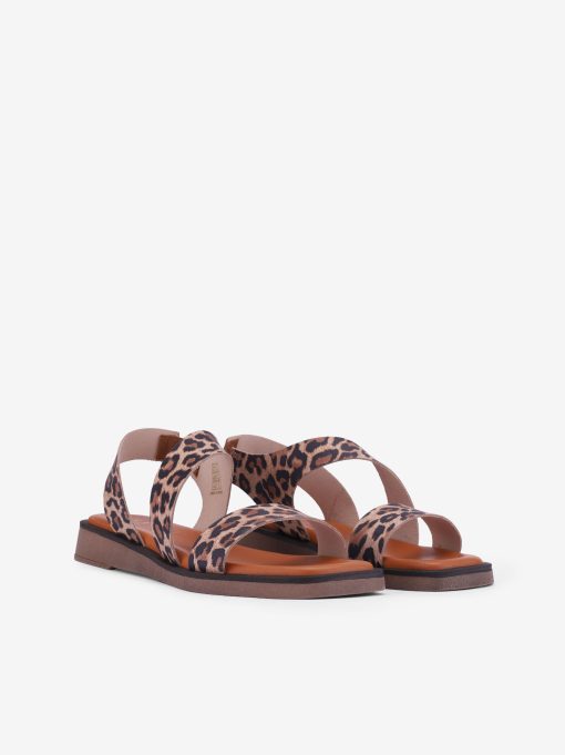 SANDÁLIA ASSIMÉTRICA EM PELE ESTAMPADA LEOPARDO - Image 2