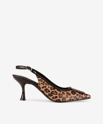 SAPATO PUMP SLING BACK ESTAMPADO