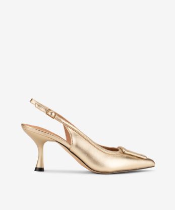 SAPATO PUMP SLING BACK METALIZADO