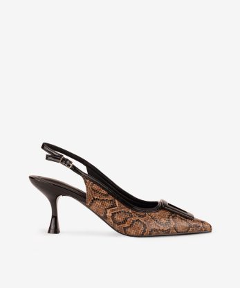 SAPATO PUMP SLING BACK ESTAMPADO