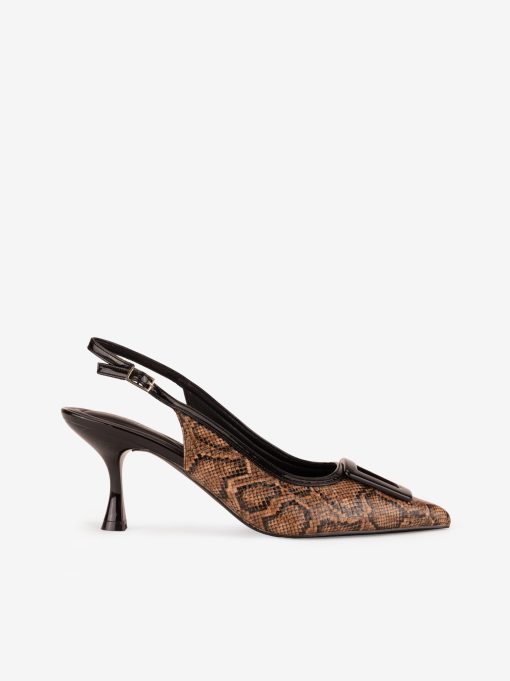 SAPATO PUMP SLING BACK ESTAMPADO