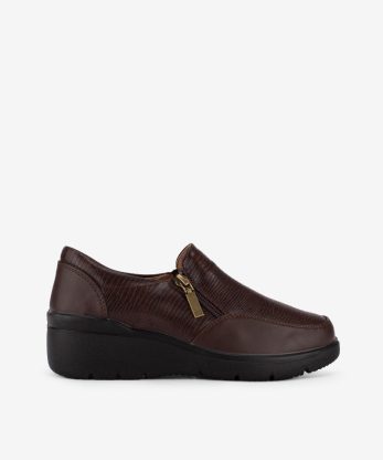 SAPATO SLIP ON SIDEFLEX COMBINADO DE FECHO COM SOLA DE CUNHA CONFORTO