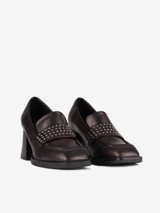 SAPATO LOAFER DE TACÃO COM TACHAS METÁLICAS DE FORMA QUADRADA - Image 2