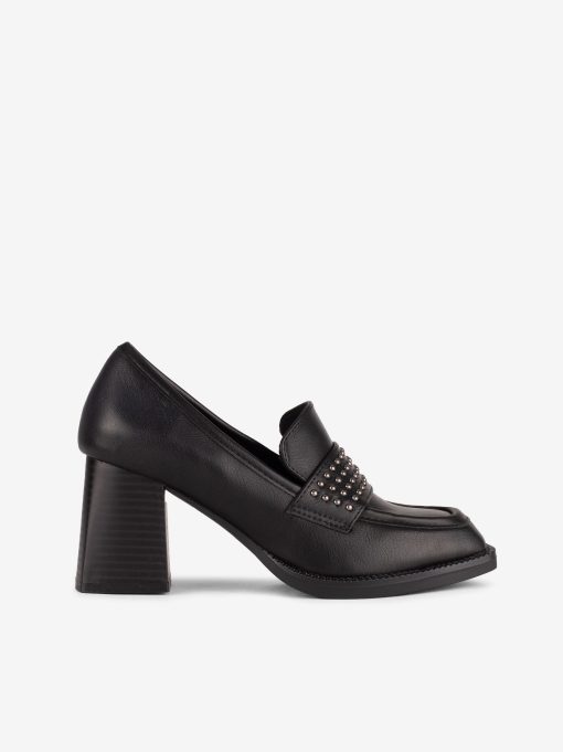 SAPATO LOAFER DE TACÃO COM TACHAS METÁLICAS DE FORMA QUADRADA - Image 3
