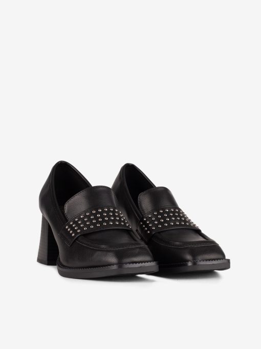 SAPATO LOAFER DE TACÃO COM TACHAS METÁLICAS DE FORMA QUADRADA - Image 4