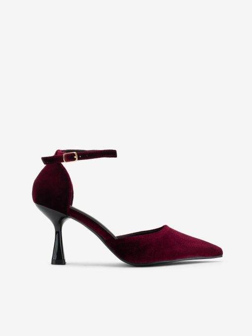 SAPATO PUMP ABERTO LATERAL DE SALTO EM VELUDO