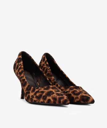 SAPATO PUMP ESTAMPADO LEOPARDO DE SALTO COM FORMA PONTIAGUDA
