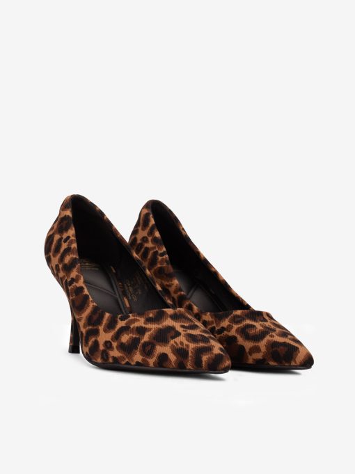 SAPATO PUMP ESTAMPADO LEOPARDO DE SALTO COM FORMA PONTIAGUDA