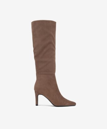 BOTA DE CANO ALTO EFEITO PELE - TAUPE, 40