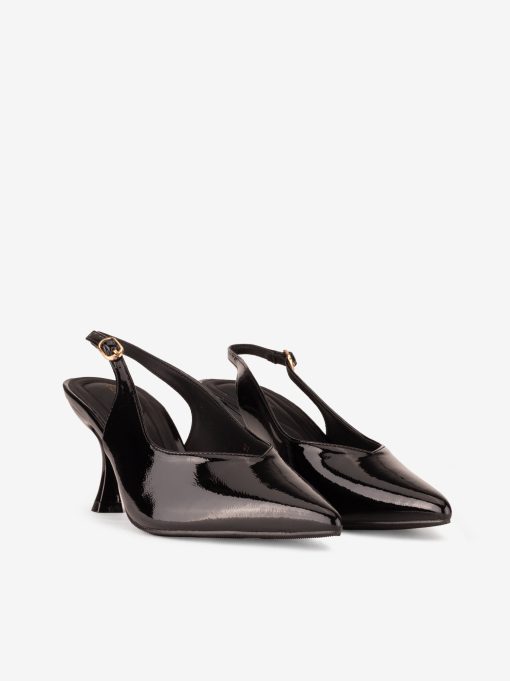 SAPATO PUMP DE SALTO SLING BACK EM VERNIZ COM FORMA PONTIAGUDA - Image 2