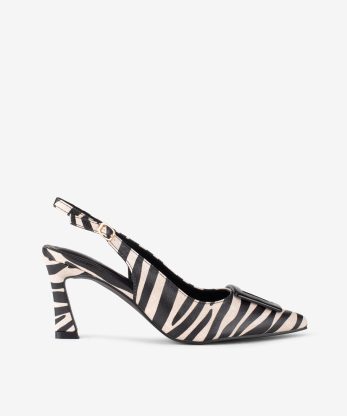SAPATO PUMP SLING BACK ESTAMPADO