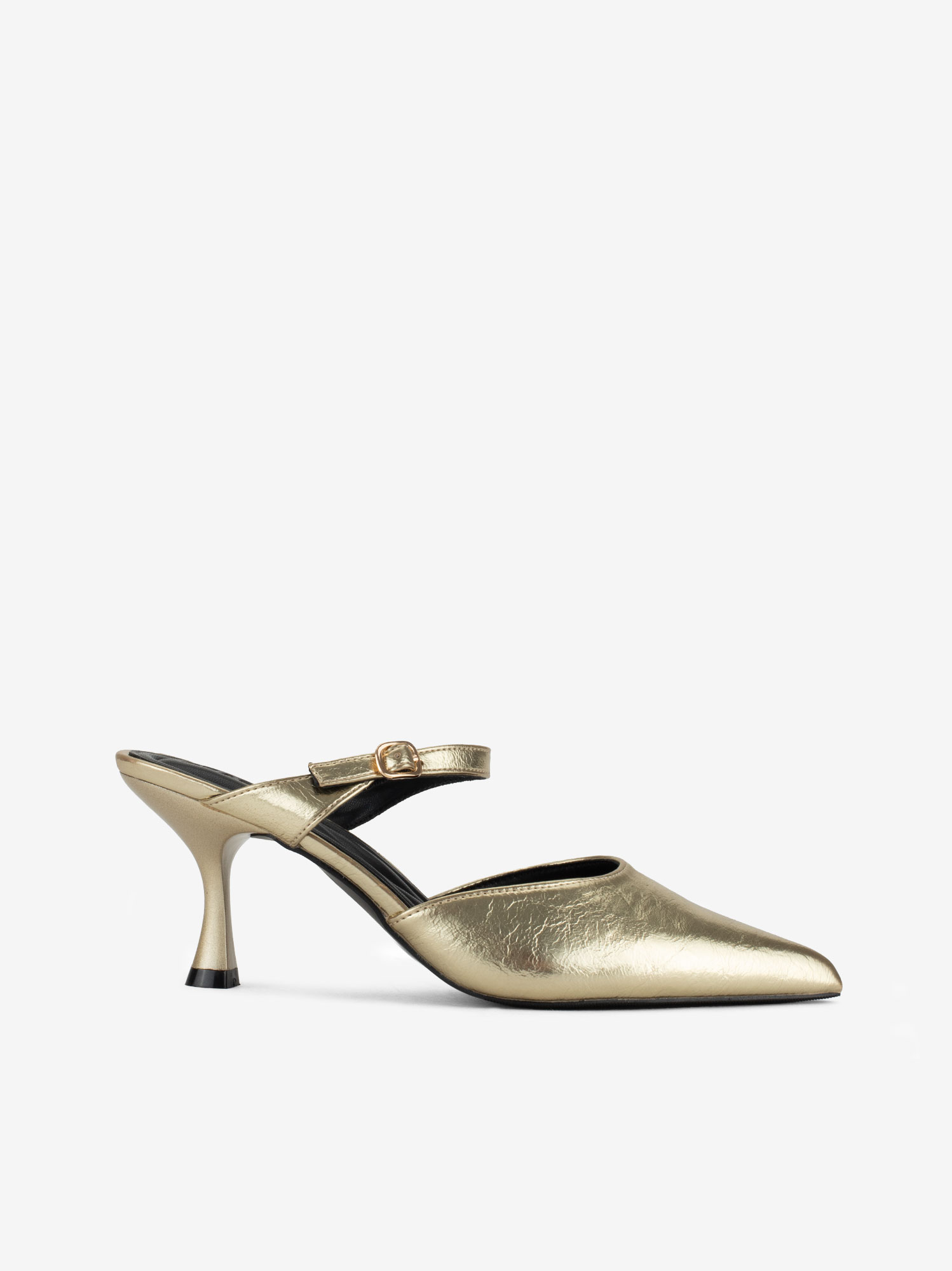 SAPATO PUMP MULE METALIZADO