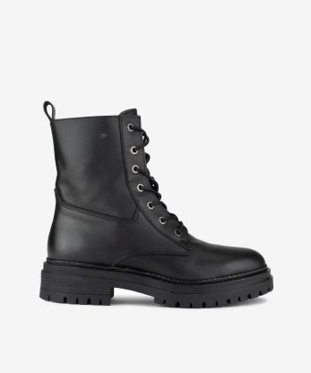 BOTA ESTILO MILITAR EM PELE - PRETO, 40