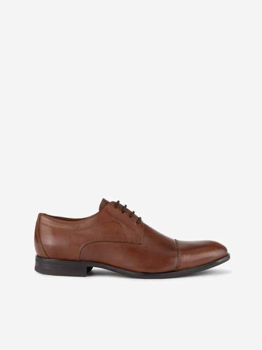 SAPATO DERBY CAPT TOE ESTILO CLÁSSICO DE ATACADOR EM PELE - Image 3