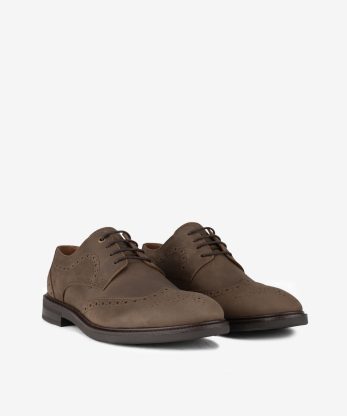 Alternative view of SAPATO DERBY WINGTIP BROGUE DE ATACADOR EM PELE NOBUCK VINTAGE