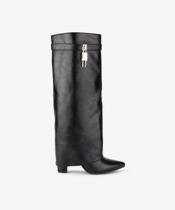 BOTA ALTA DE TACÃO COM POLAINA