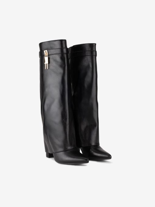 BOTA ALTA DE TACÃO COM POLAINA - Image 2