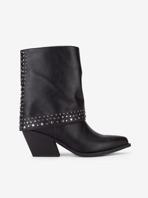 BOTA DE TACÃO ESTILO TEXANA COM POLAINA E APLICAÇÃO DE TACHAS METÁLICAS - Image 3