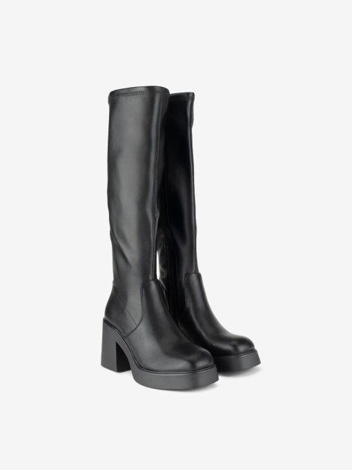 BOTA DE CANO ALTO EM TACÃO COMPENSADO E FORMA QUADRADA - Image 2